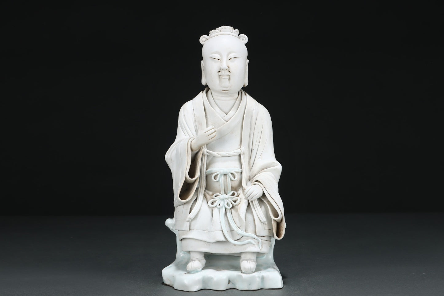 A2303 Vintage Chinese White Glaze Hutian Kiln Figure Porcelain Statue