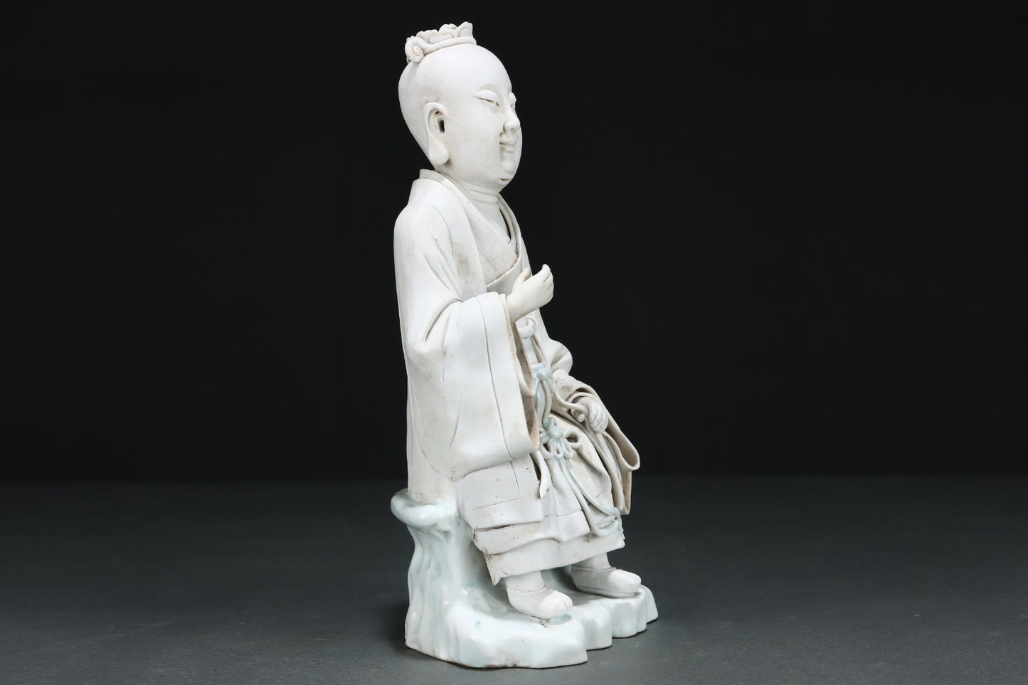 A2303 Vintage Chinese White Glaze Hutian Kiln Figure Porcelain Statue