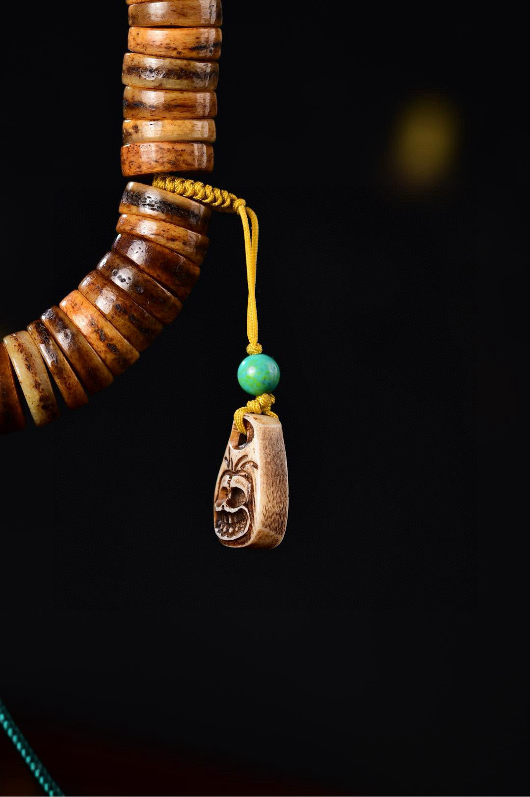 A2318 Vintage Gaba Bone Beads Necklace