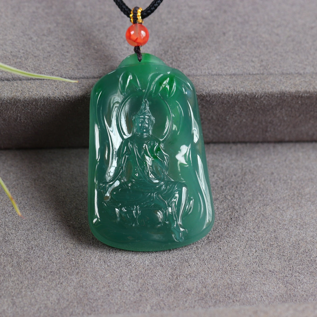 A2332 Beautiful Jadeite Carved Kwan-yin Pendant