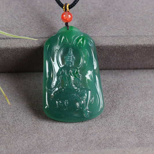 A2332 Beautiful Jadeite Carved Kwan-yin Pendant