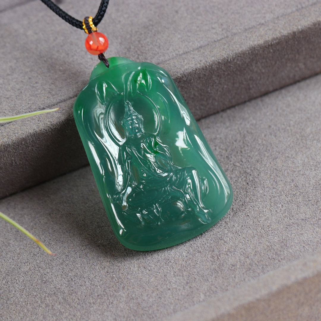 A2332 Beautiful Jadeite Carved Kwan-yin Pendant