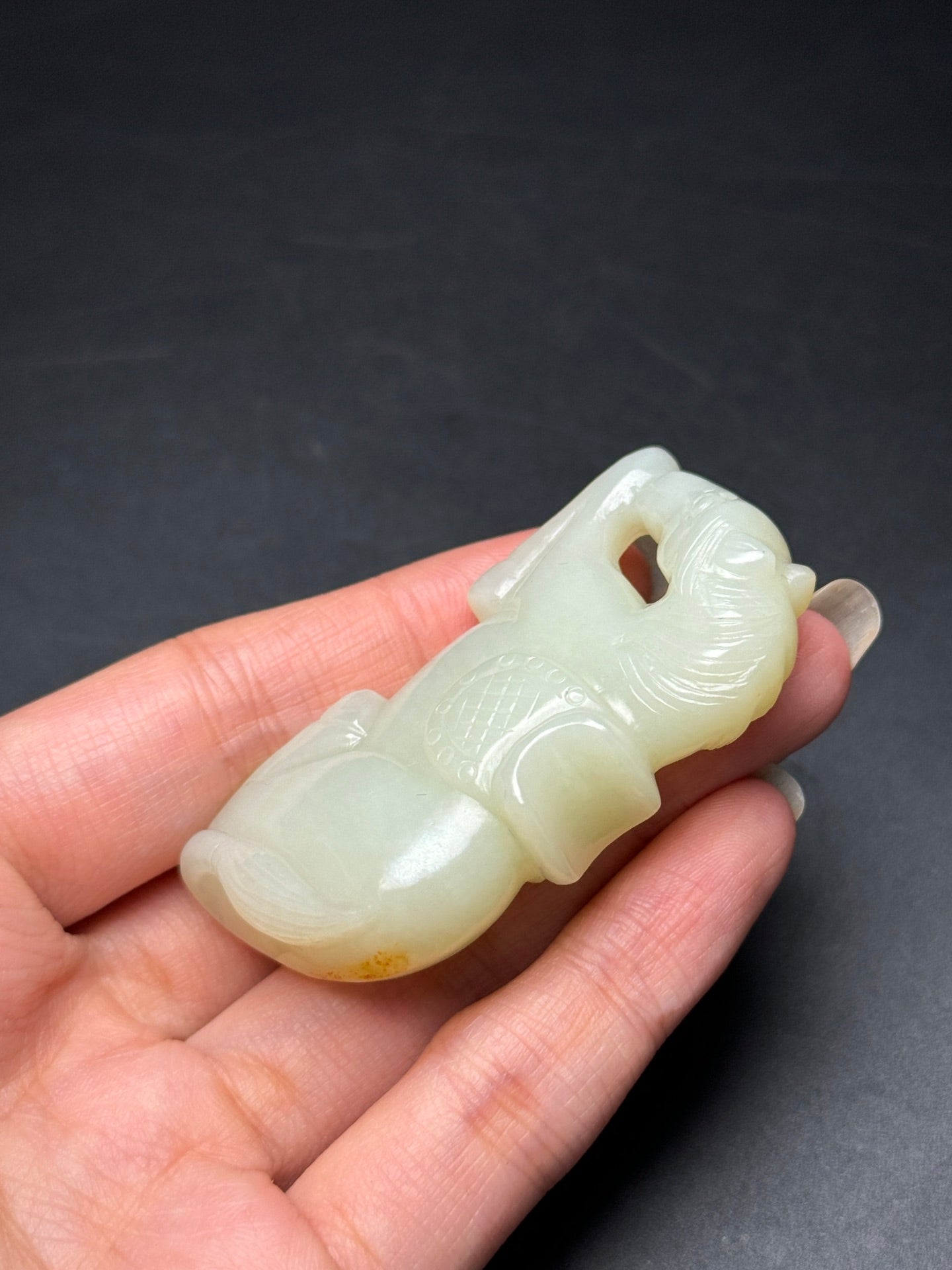 A2348 Superb Chinese Hetian Jade Carved Fortune Horse Pendant