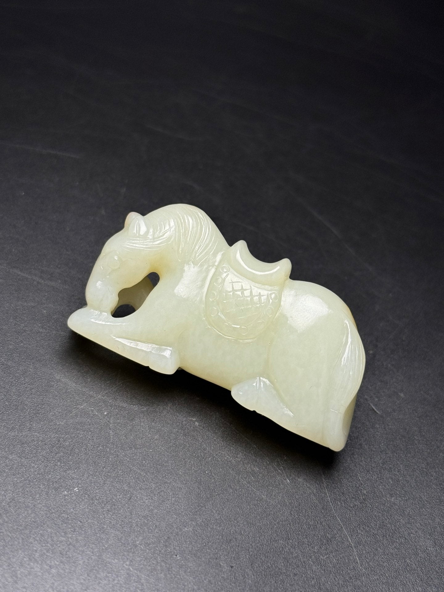 A2348 Superb Chinese Hetian Jade Carved Fortune Horse Pendant