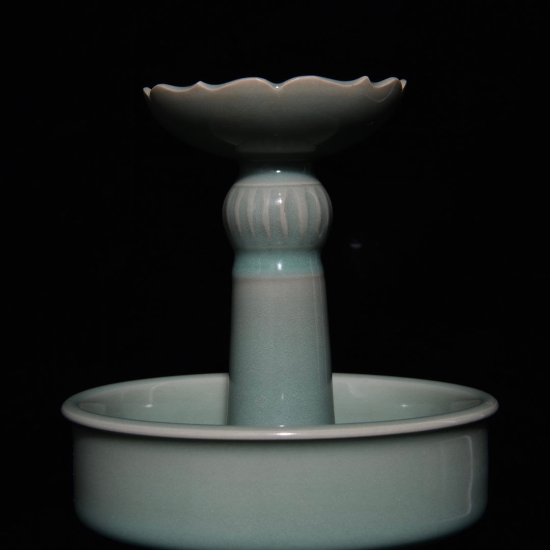 A2365 A Pair Chinese Ru Kiln Porcelain Candlestick