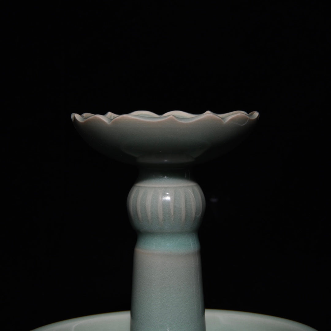 A2365 A Pair Chinese Ru Kiln Porcelain Candlestick