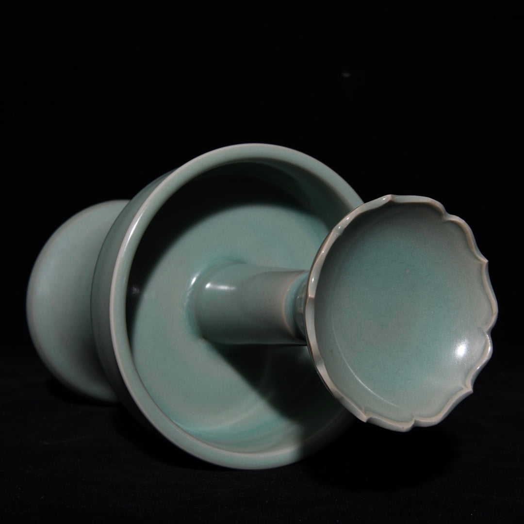 A2365 A Pair Chinese Ru Kiln Porcelain Candlestick