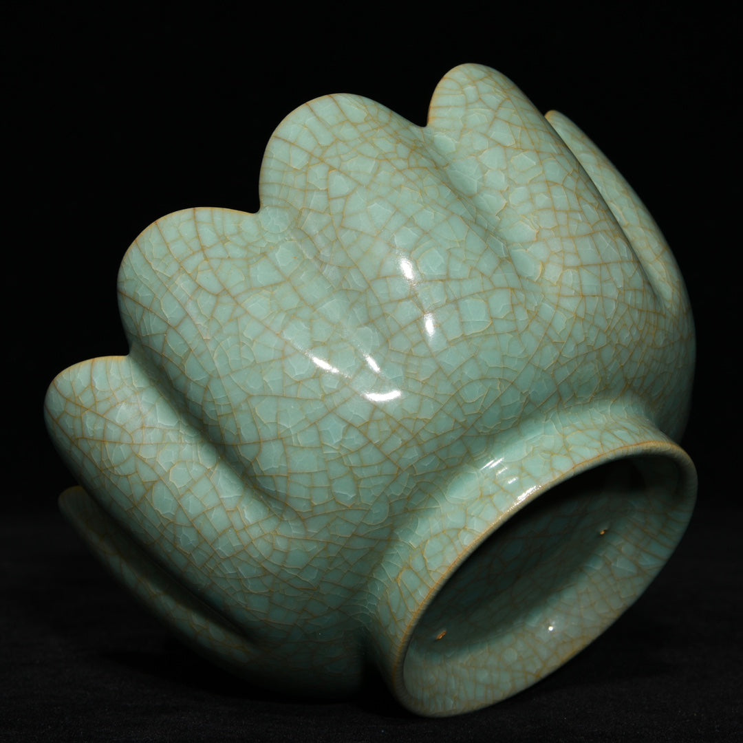 A2366 Chinese Ru Kiln Porcelain Lotus Flower Bowl