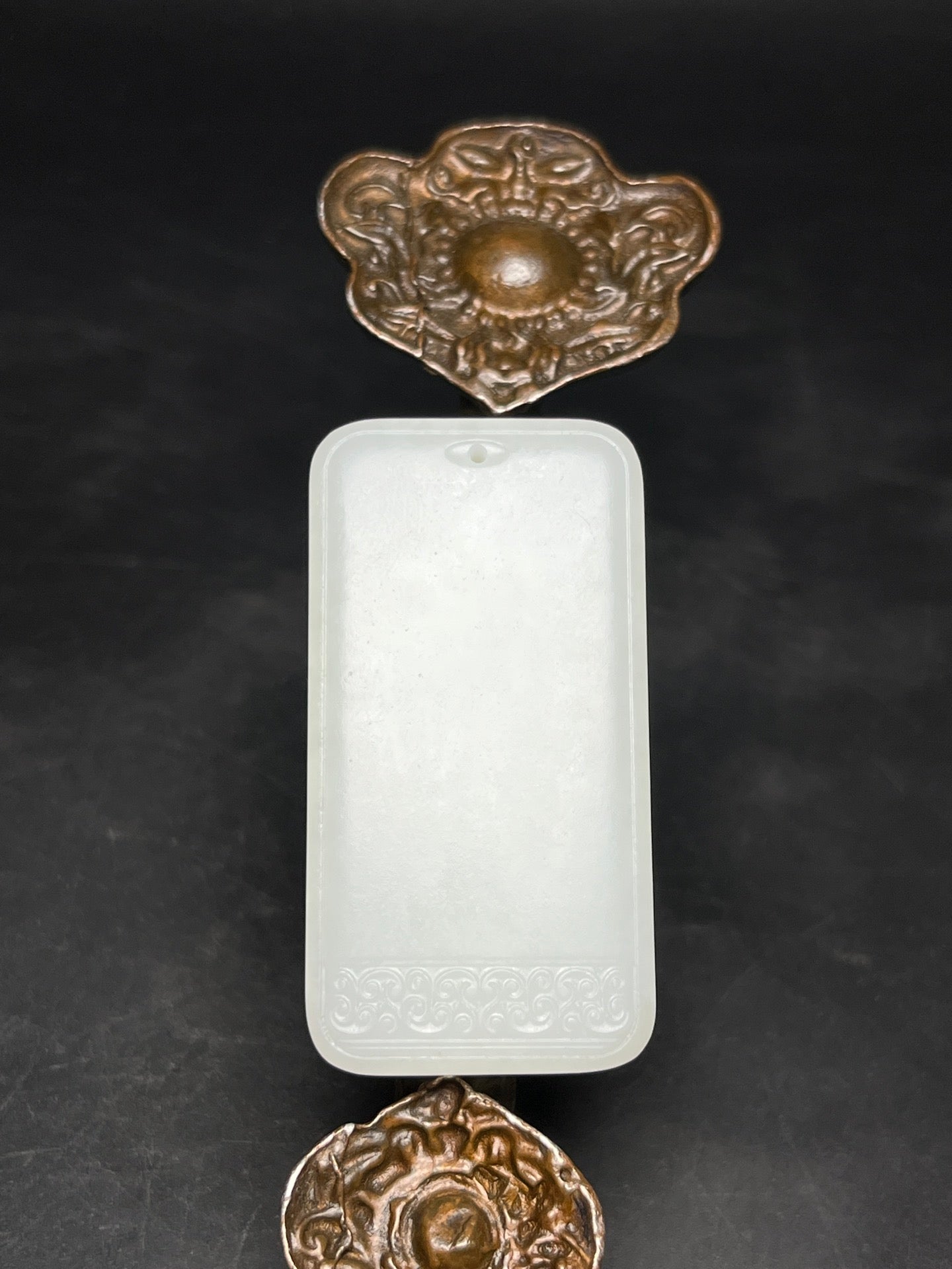 A2445 Chinese Natural Hetian Jade Low Relief Rabbit Pendant
