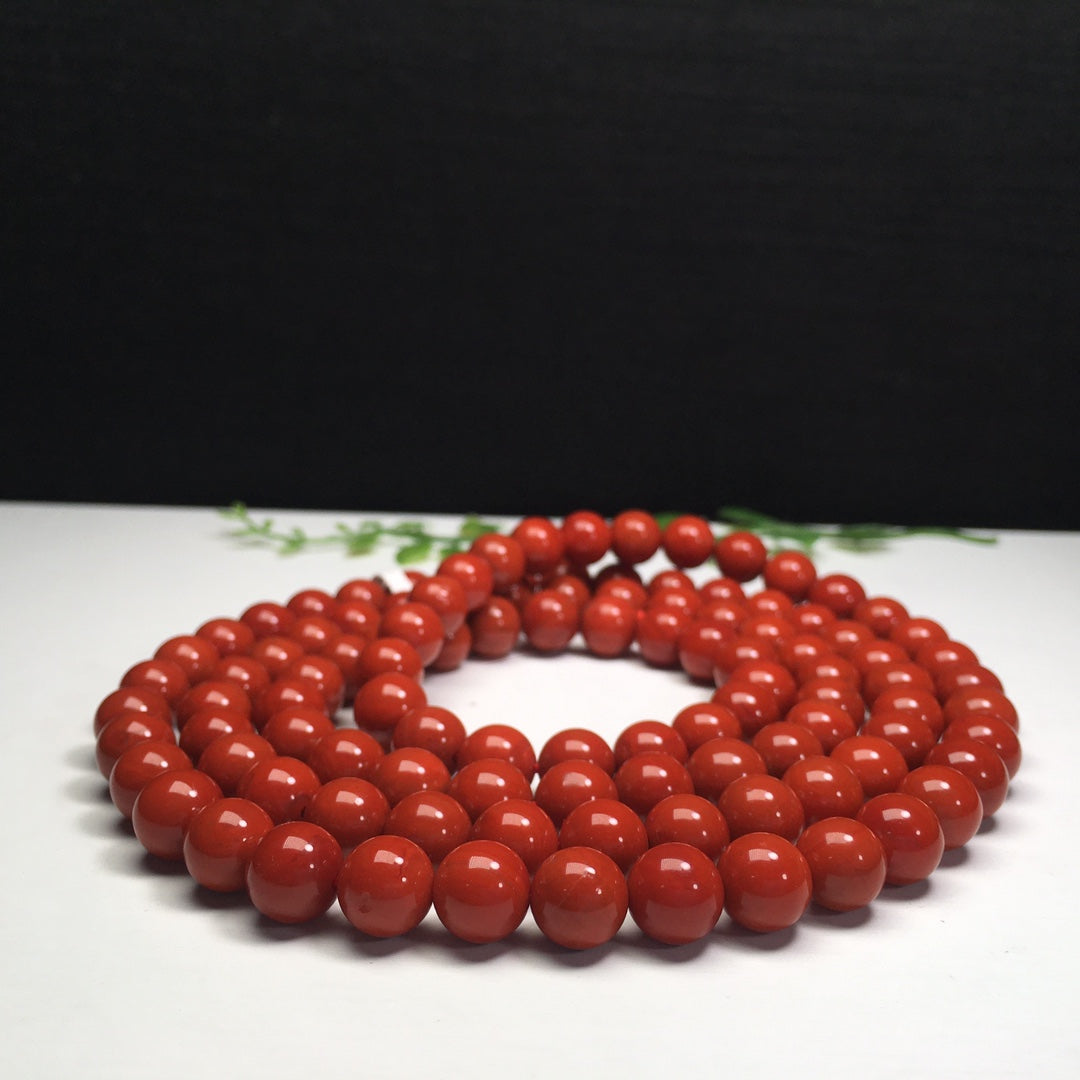 Chinese Natural Nanhong Agate Beads Bracelet w 7 to 8 mm Bead