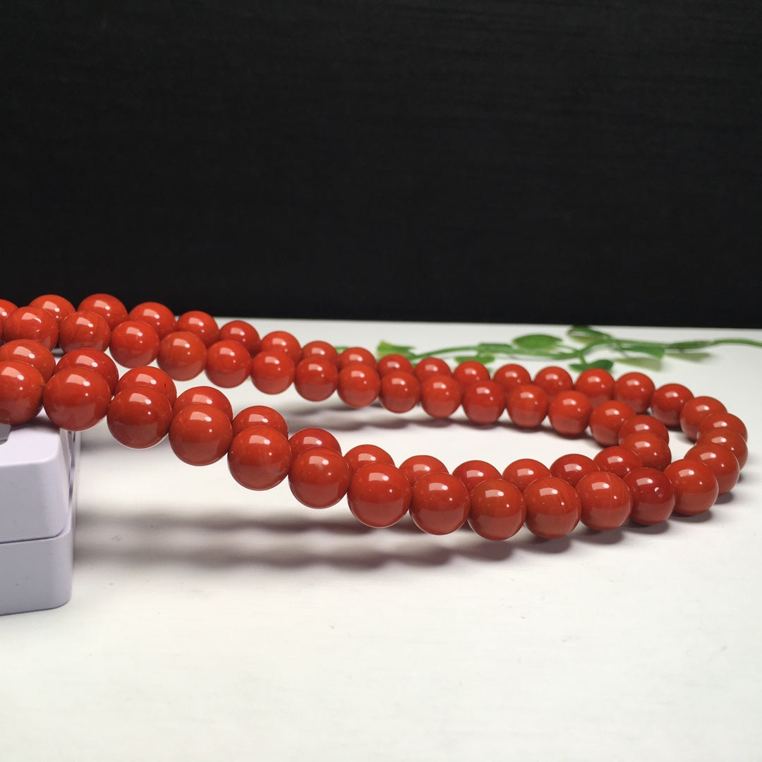 Chinese Natural Nanhong Agate Beads Bracelet w 7 to 8 mm Bead