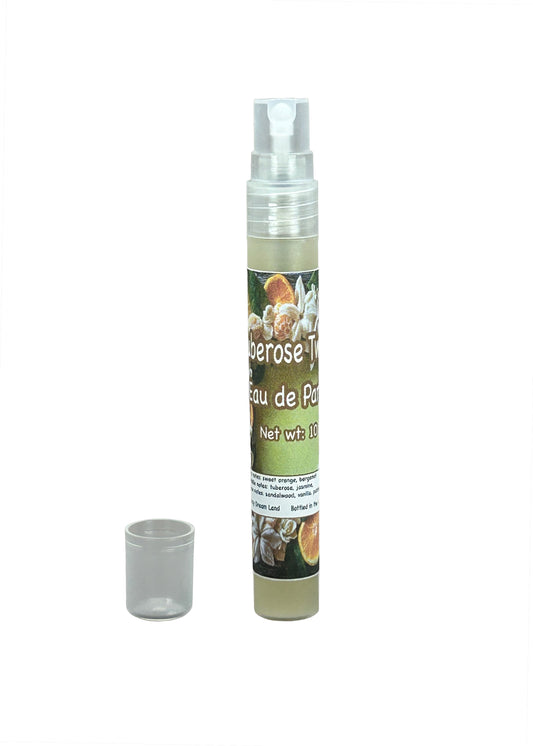 Tuberose Twilight Eau de Parfum - 10ml Natural Spray w Tuberose, Jasmine, Sweet Orange, Bergamot, Sandalwood, Vanilla, Patchouli P014B