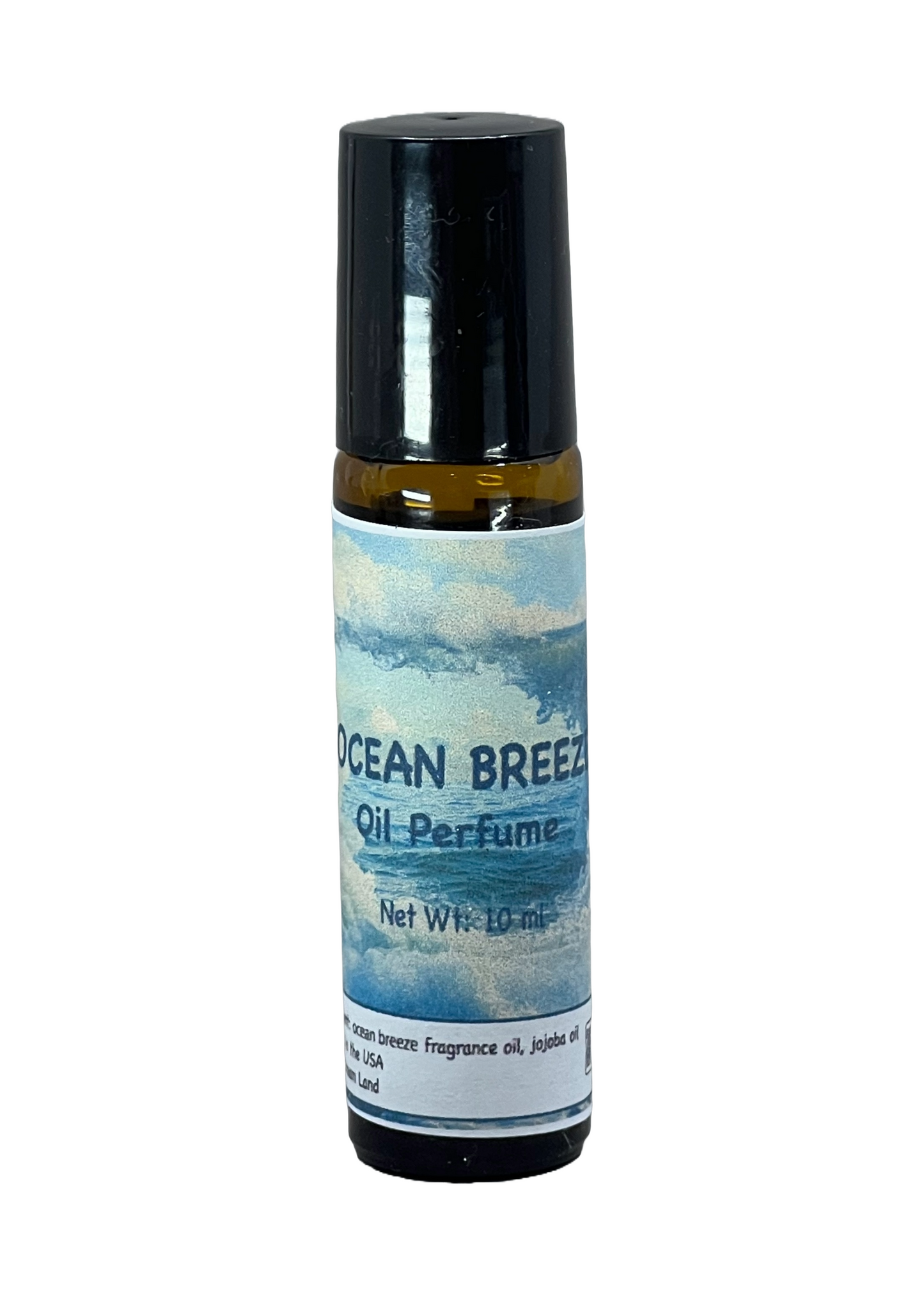 Ocean Breeze Oil Perfume Roll-On - Fresh Coastal Scent | 10ml w 20 Fragrance Oil, Jojoba | Clean Summer Seaside Aroma P005A