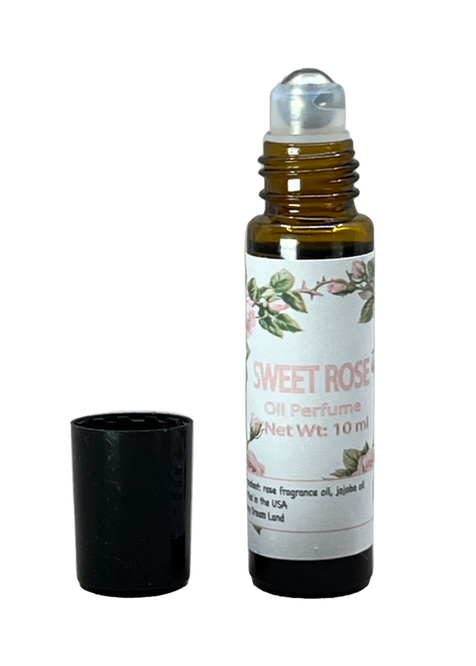 Sweet Rose Oil Perfume Roll-on - Romantic Floral Fragrance | Natural Botanical 20% Rose Oil, Jojoba Oil, 10ml Vintage-Inspired Gift P001A