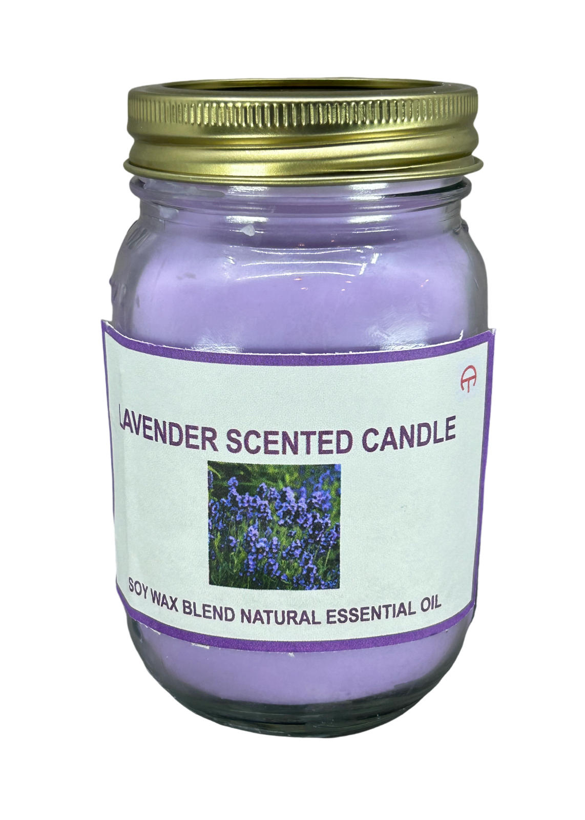 QR026 2.5% Purple Lavender Scented Soy Wax Candle 14oz Jar