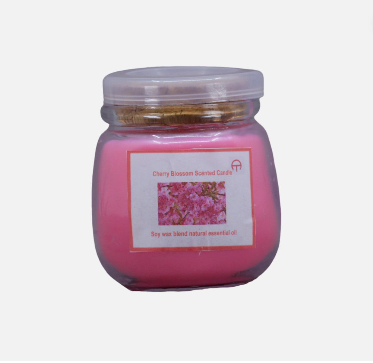 QR002 15% Pink Cherry Blossom Strong Scented 100% Soy Wax Candle 7oz Jar