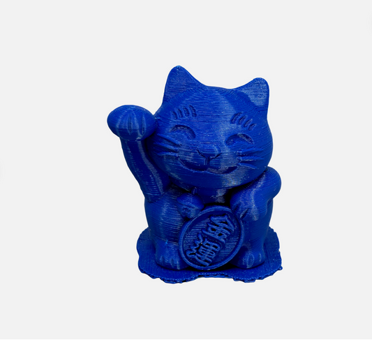 QR008 3D Printing Blue Lucky Fortune Cat Maneki Neko