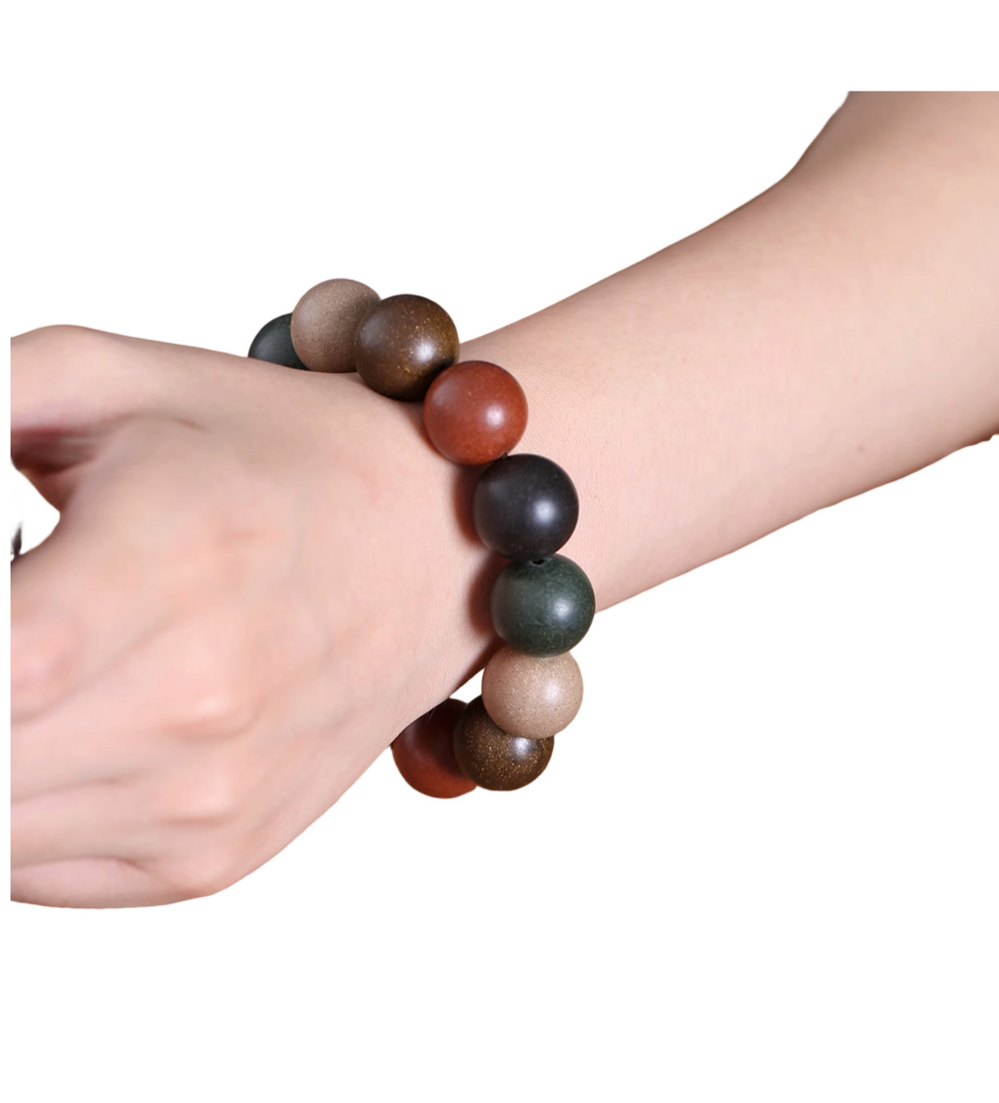 Chinese Medicine Beaded Sandalwood Bracelet w Taoism Emotion-Stabilizing Therapeutic effects