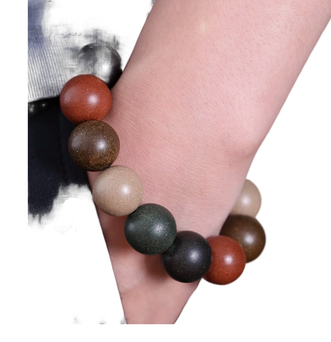 Chinese Medicine Beaded Sandalwood Bracelet w Taoism Emotion-Stabilizing Therapeutic effects