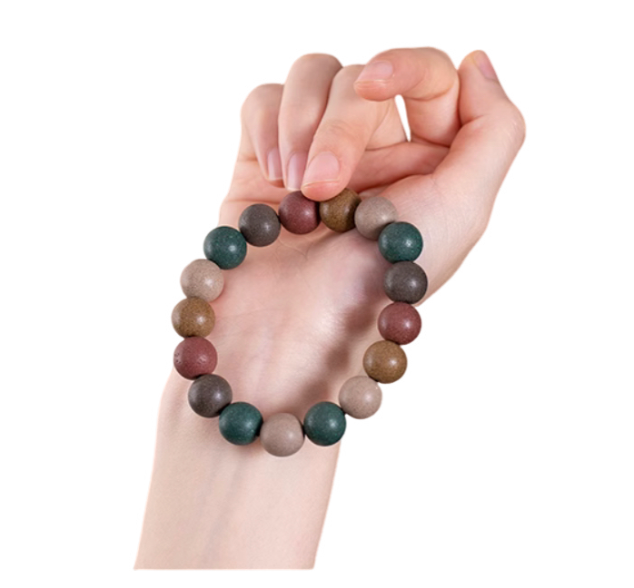 Chinese Medicine Beaded Sandalwood Bracelet w Taoism Emotion-Stabilizing Therapeutic effects