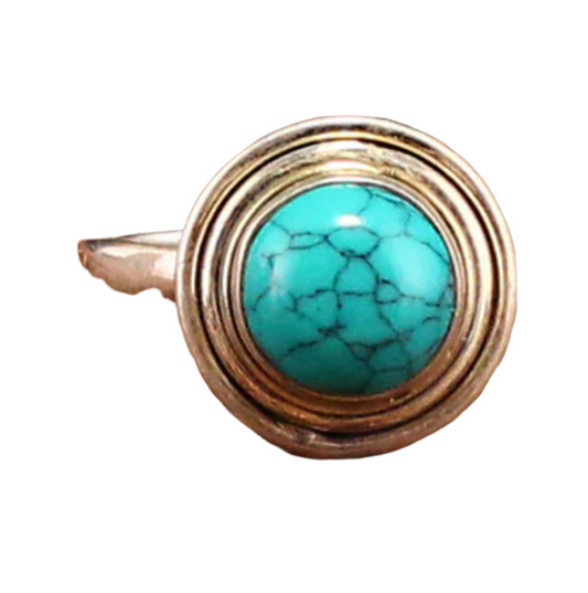 Beautiful Silver Inlay Turquoise Ring