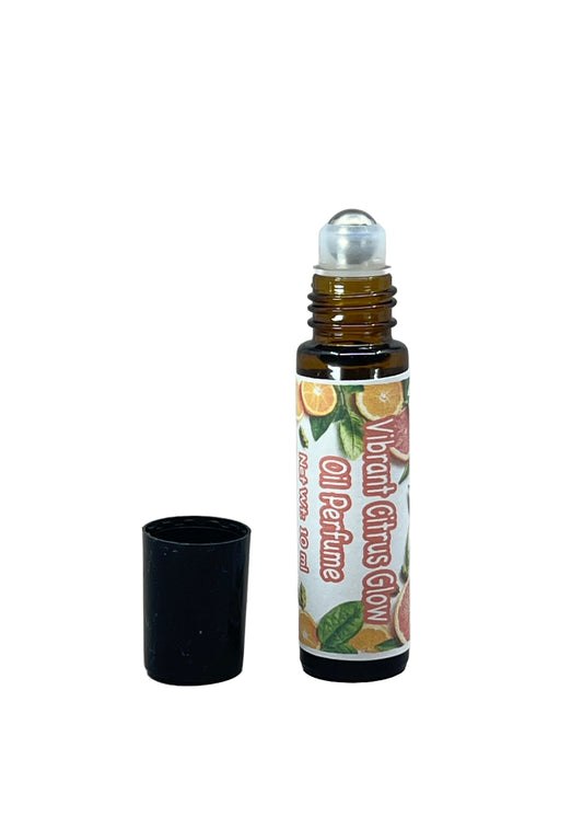 Vibrant Citrus Glow Perfume Oil - Orange, Grapefruit, Cardamom Roll On Scent w Peppermint - 10ml Natural & Alcohol-Free P011A